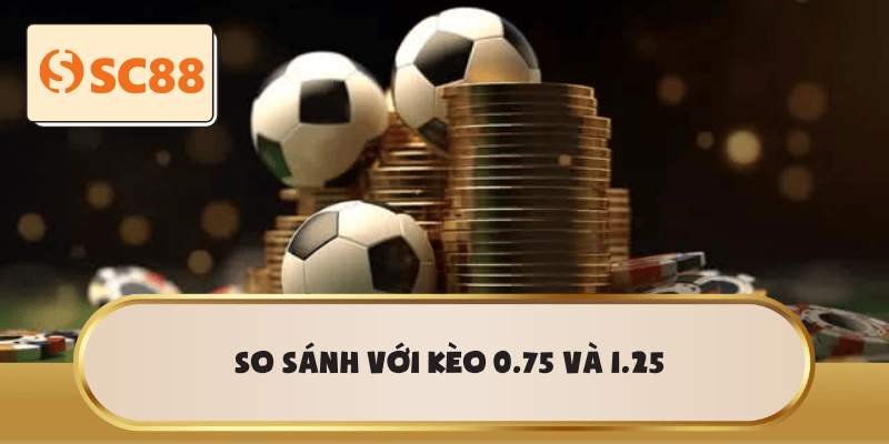 So sánh với kèo 0.75 và 1.25